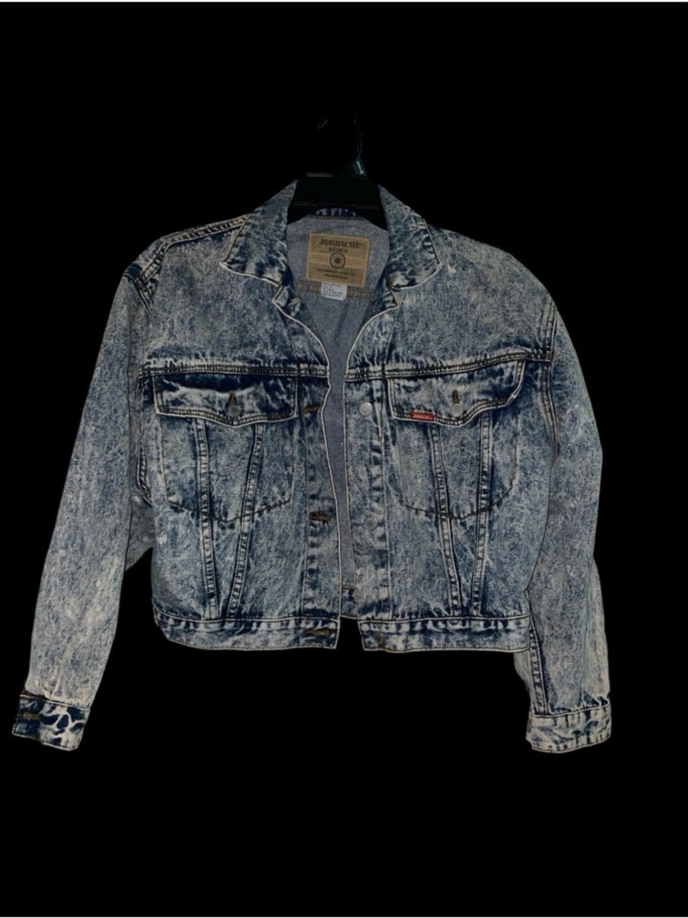 Vintage 80’s Jordache Acid Wash Blue Denim Trucker Jacket Size Large